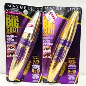 Lot of 2- Maybelline New York- Colossal Big Shot Mascara Blackest Black 223